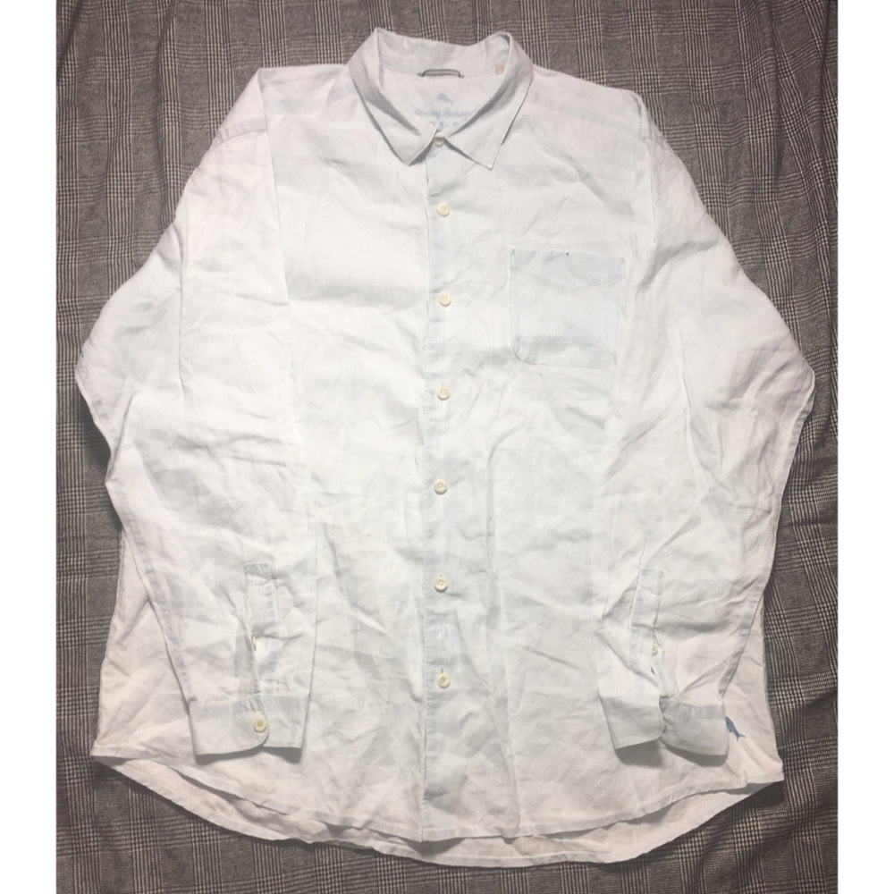 Tommy Bahama light blue linen long sleeve shirt